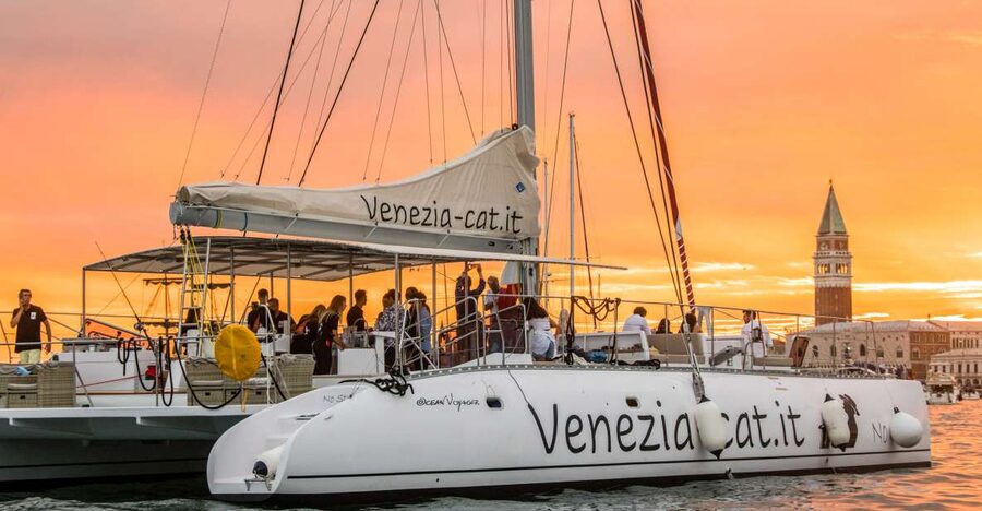 Venice: Catamaran Sunset Jazz Cruise with Aperitivo - A spacious catamaran, not a crowded sightseeing boat